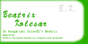 beatrix kolesar business card